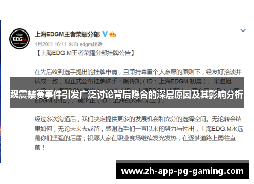 魏震禁赛事件引发广泛讨论背后隐含的深层原因及其影响分析